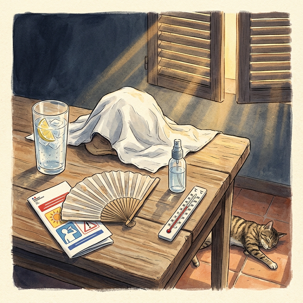 Aquarelle — les gestes contre la canicule