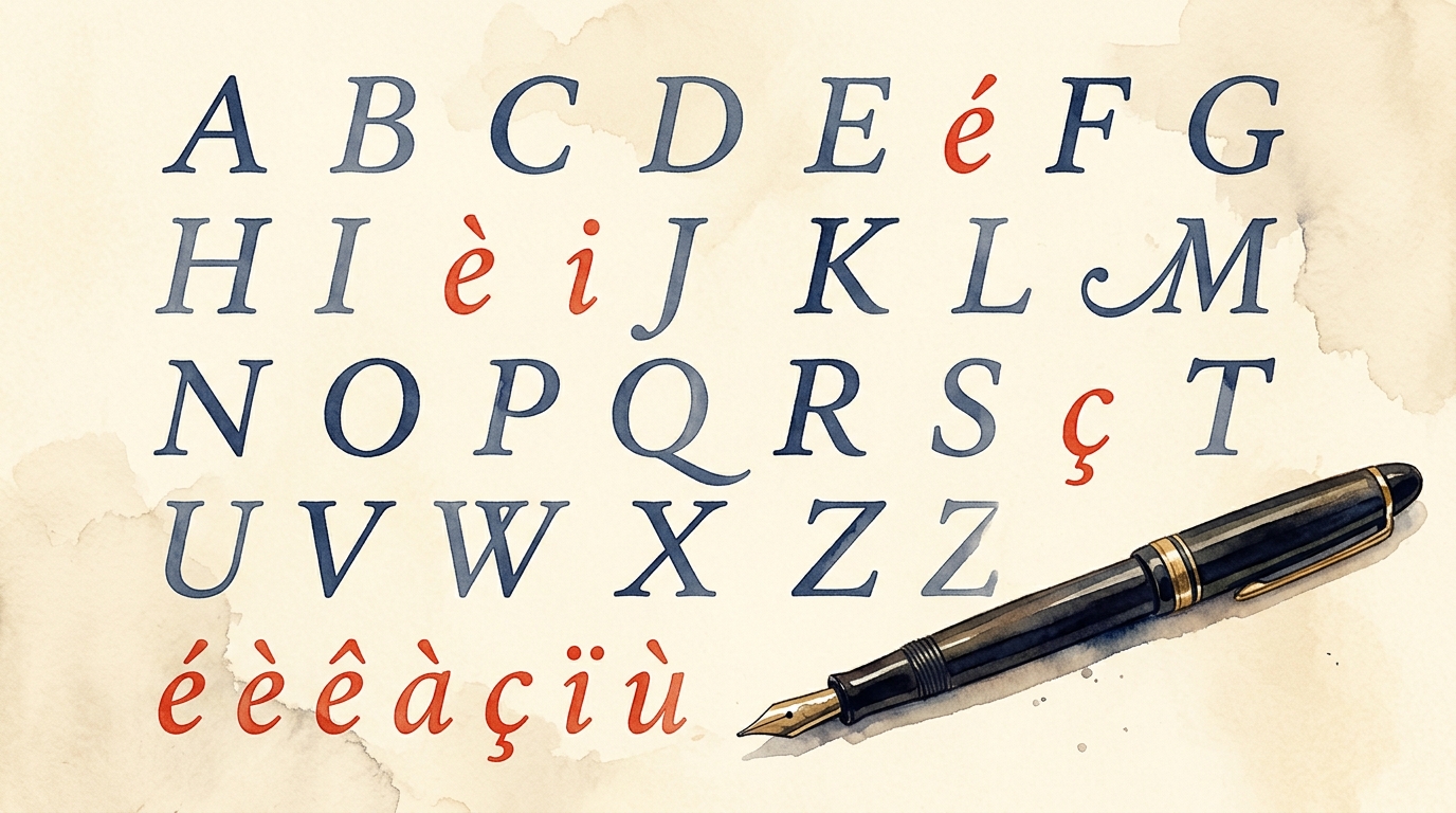 L'alphabet français et les lettres qui n'existent pas en portugais