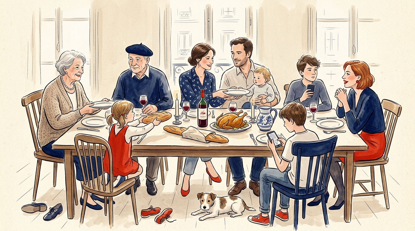 La famille en français : arbre généalogique, état civil, couples en 1960 et aujourd'hui
