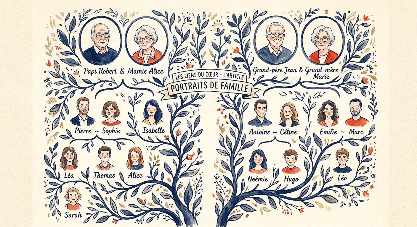 Aquarelle — arbre généalogique