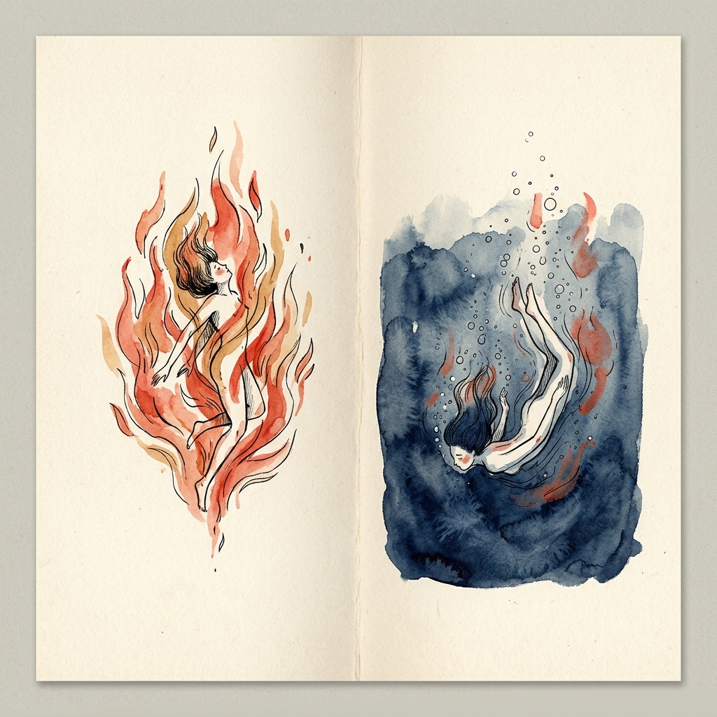 Aquarelle — l'antithèse