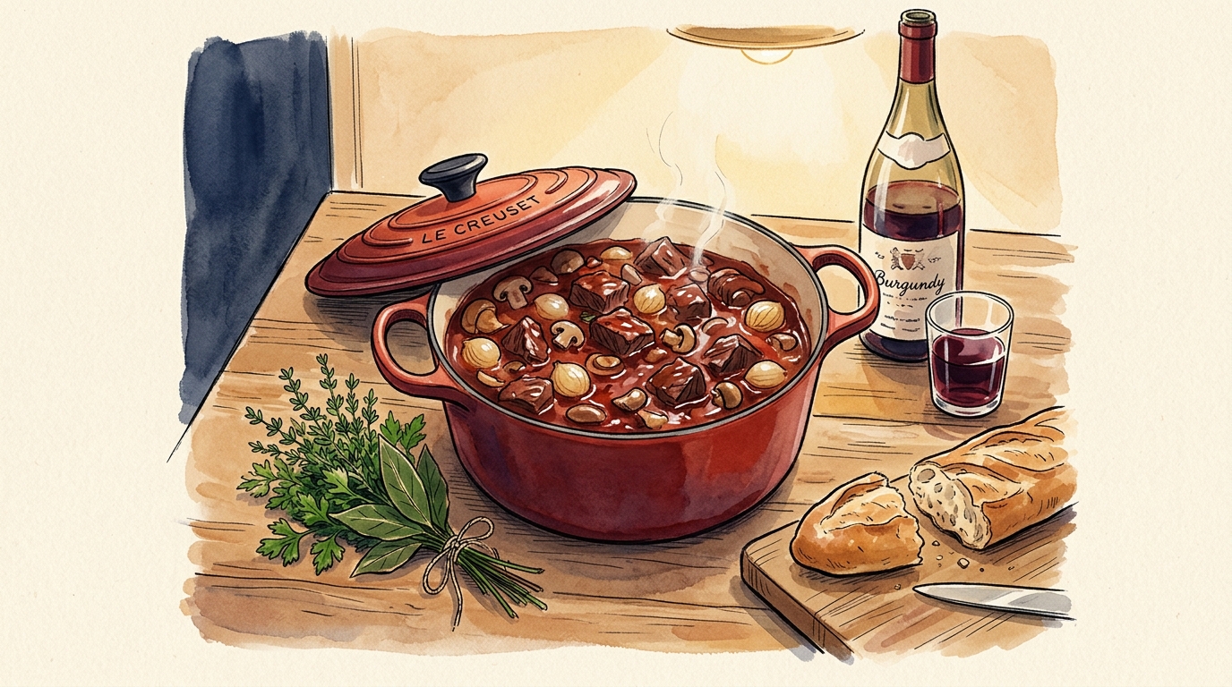 La recette de Lulu — le bœuf bourguignon comme à la maison
