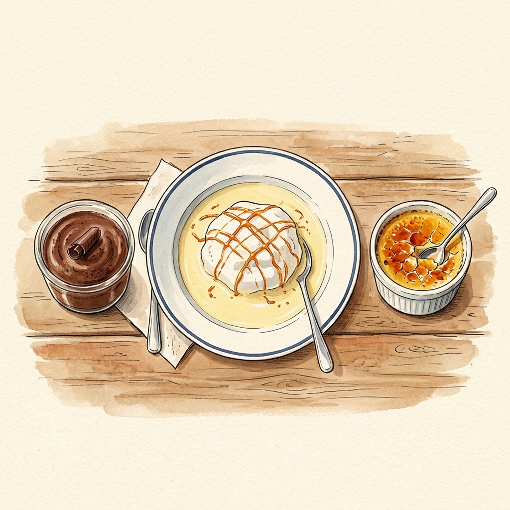 Aquarelle — trio de desserts