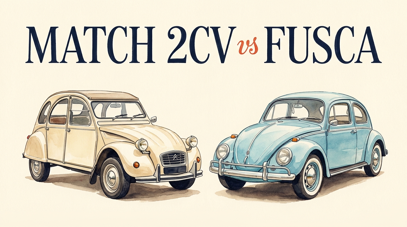 Match 2CV vs Fusca — les emblèmes qui définissent un pays
