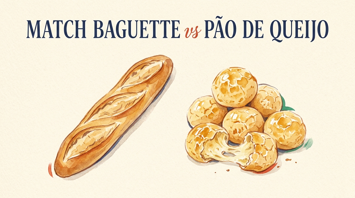 Match Baguette vs Pão de Queijo — le pain du matin