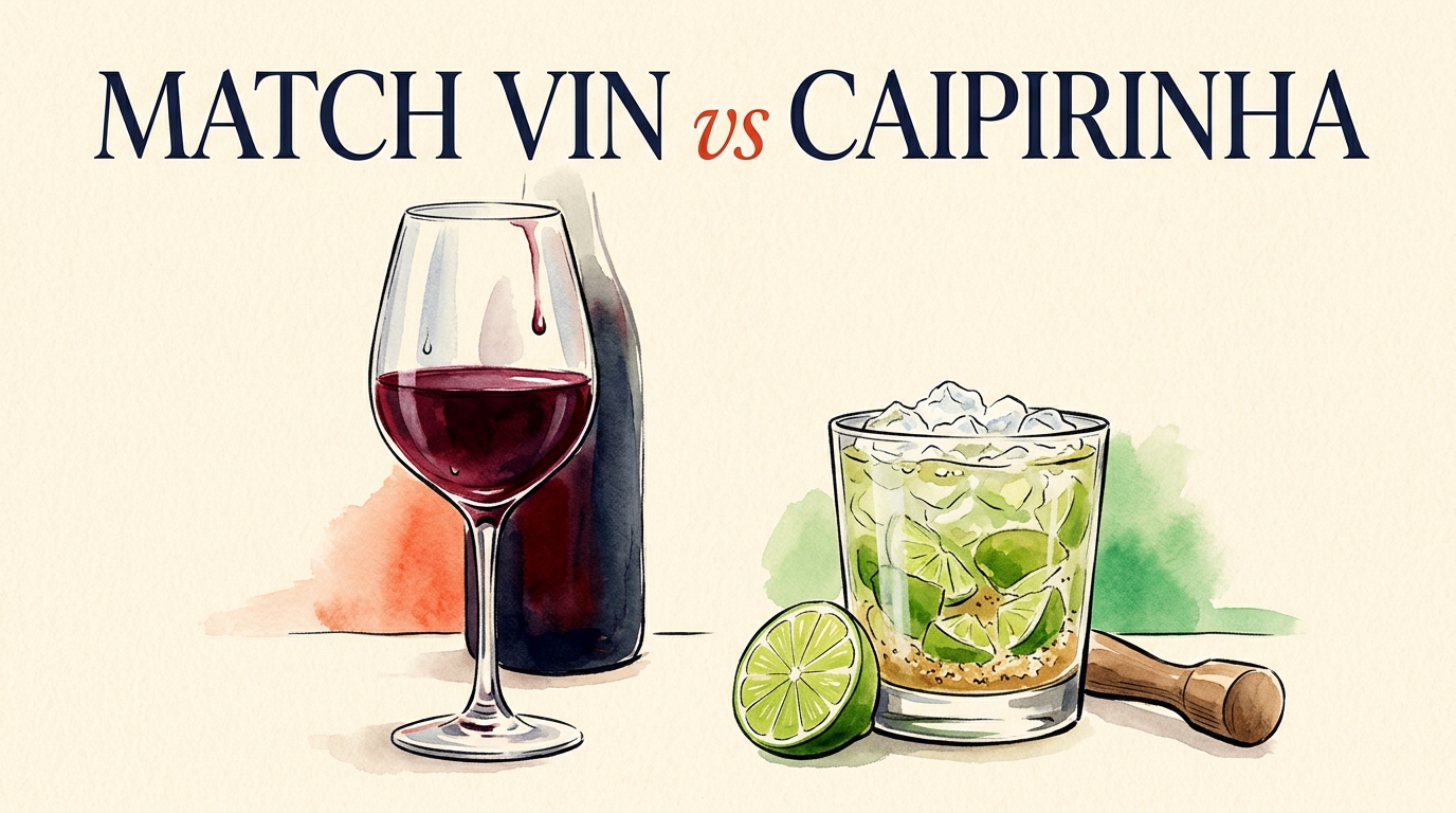 Match Vin vs Caipirinha — deux façons de trinquer