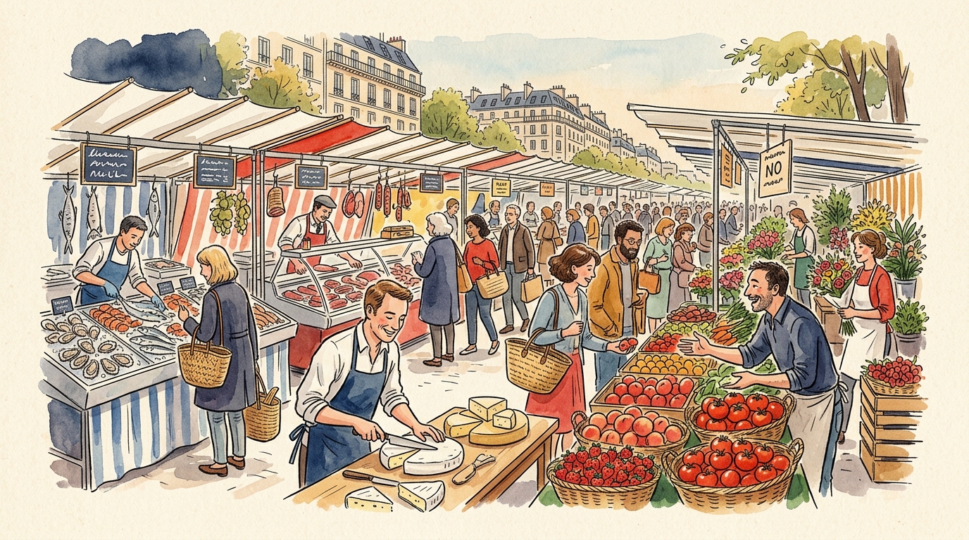 Les marchés alimentaires de Paris — le vrai goût de la France