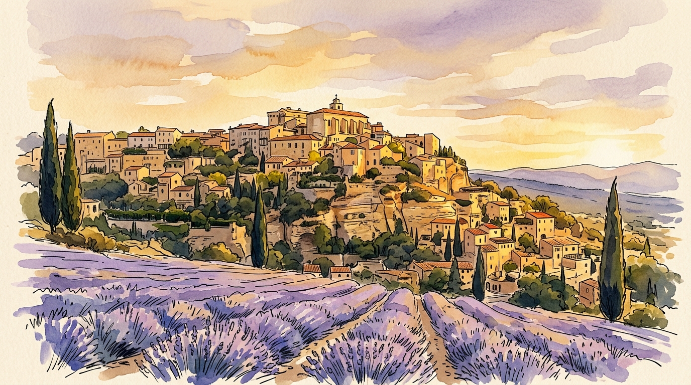 Aquarelle — Gordes