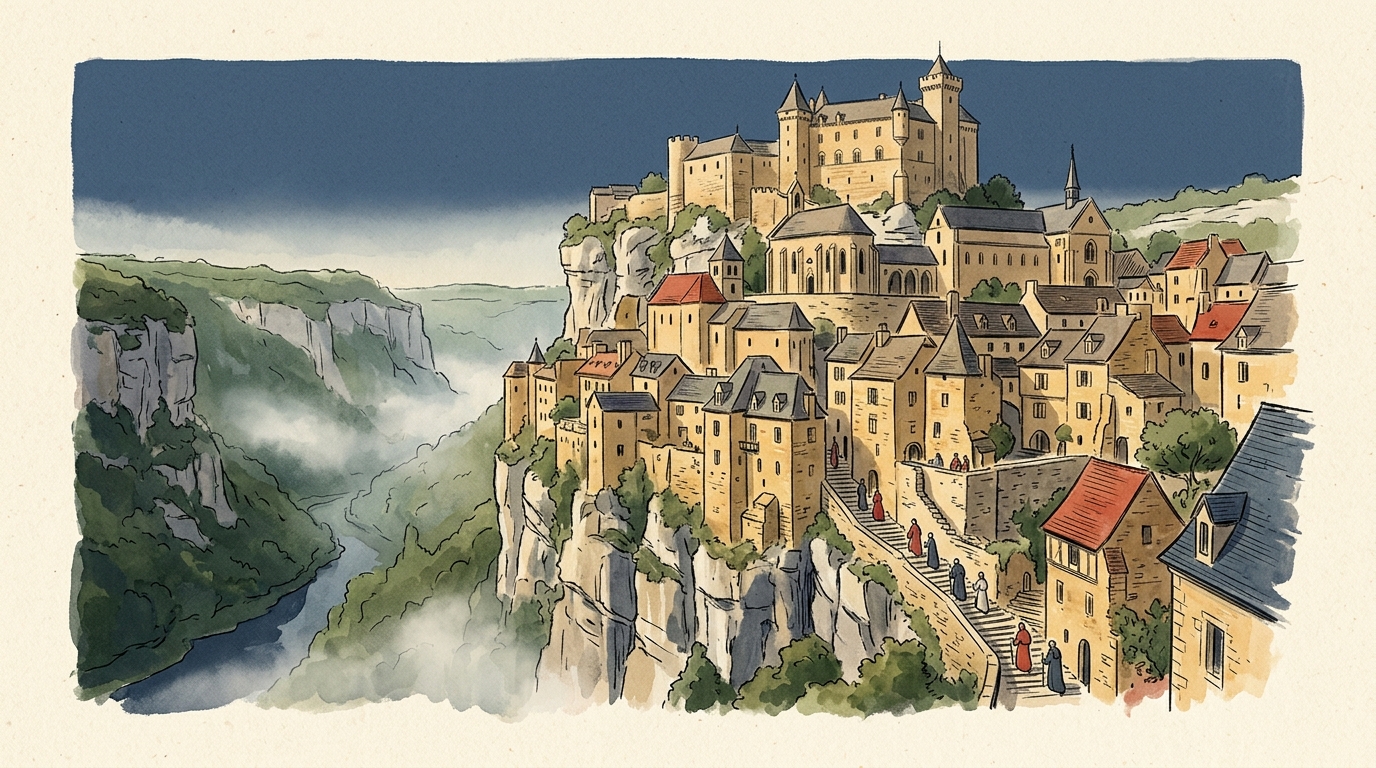 Aquarelle — Rocamadour