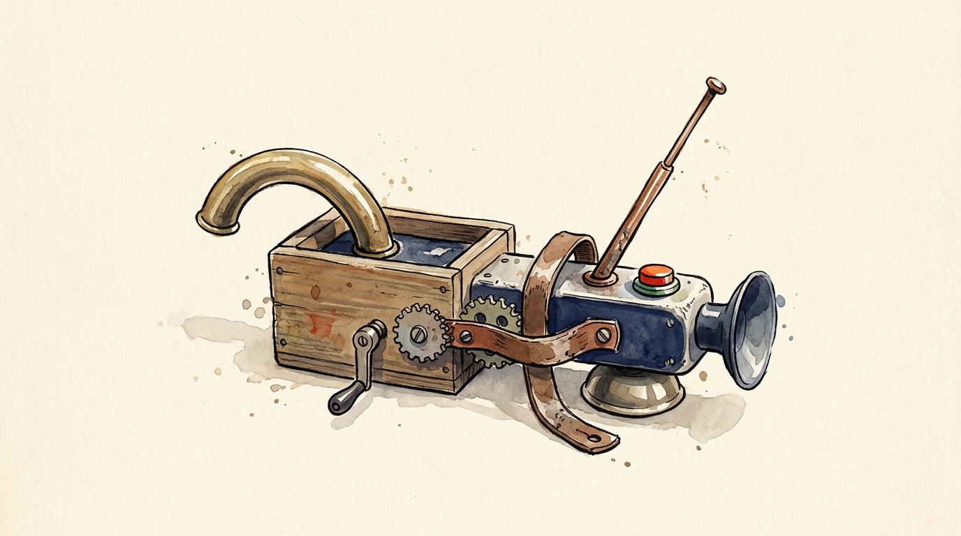 Aquarelle — un bidule : objet absurde, indéfinissable